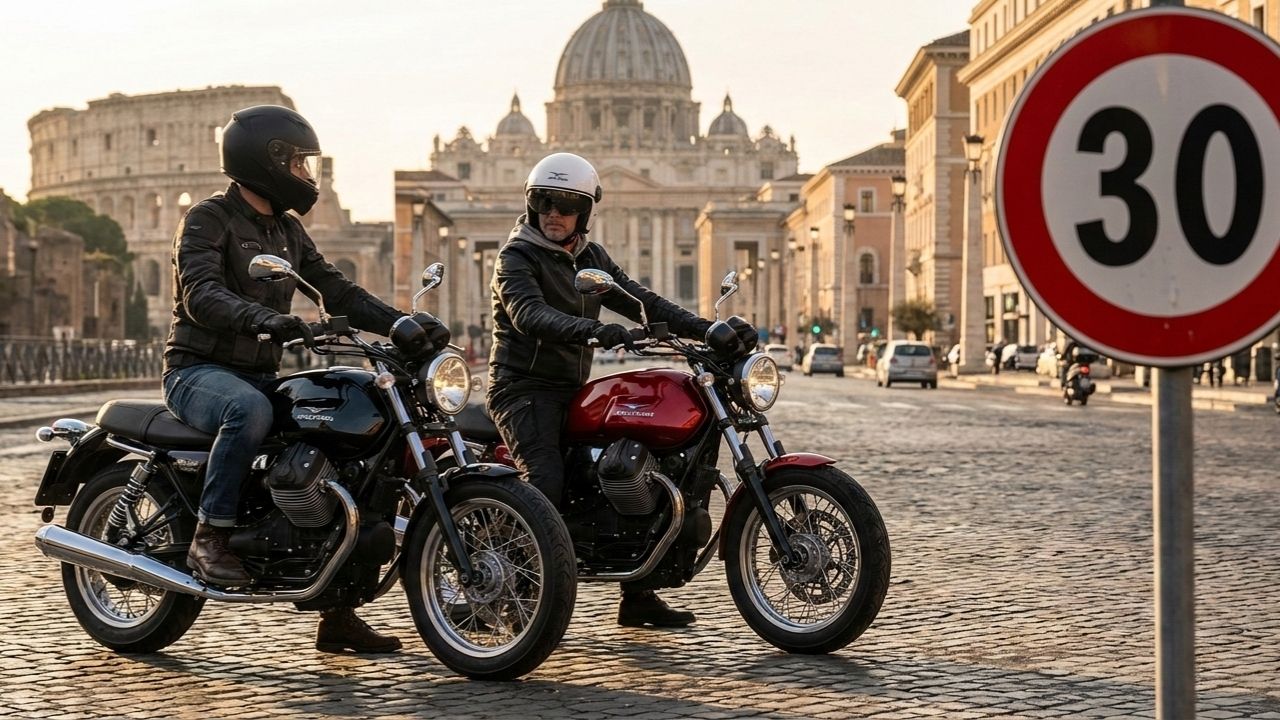 Zona 30 nel centro storico, il Moto Guzzi Club Roma: “Così si rischia di penalizzare le due ruote”