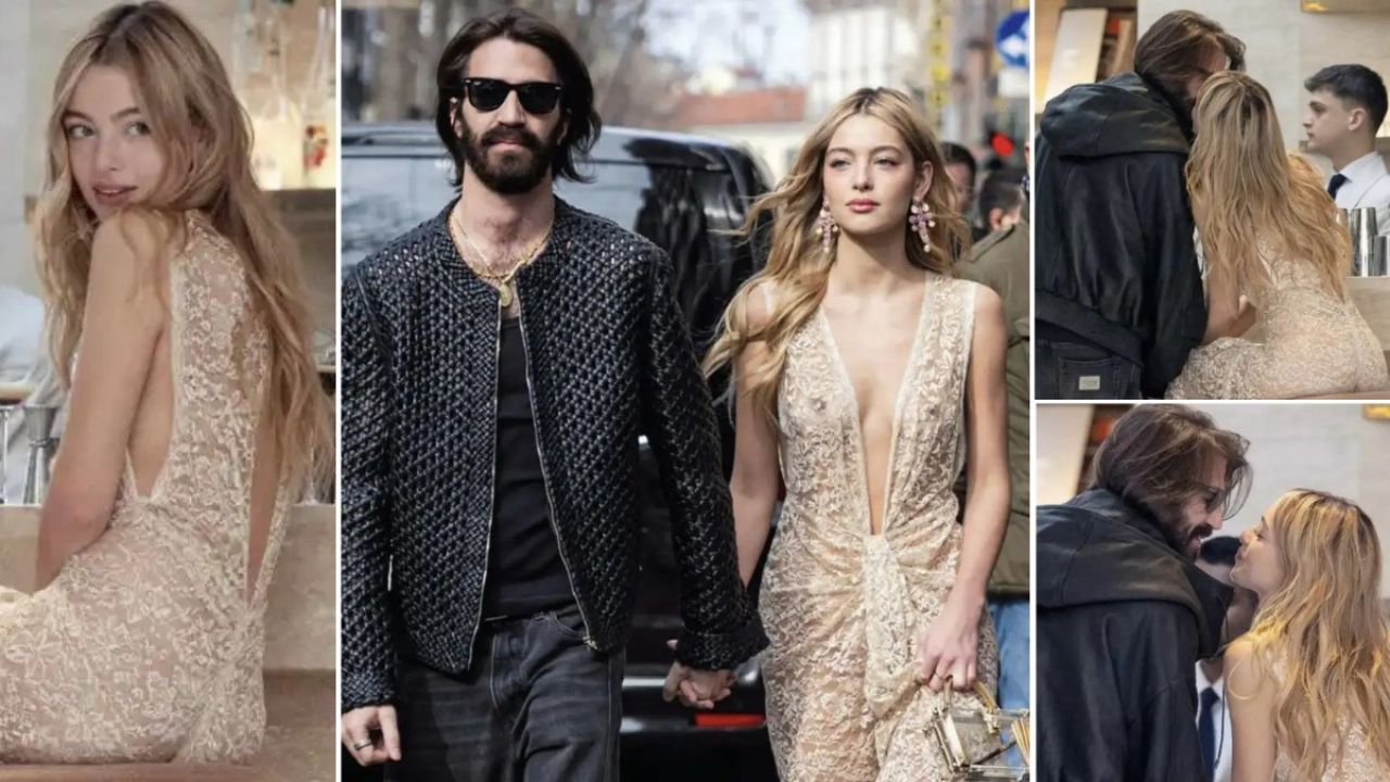 Baci alla Fashion Week: Leonardo Maria Del Vecchio paparazzato con la modella Kornelia Ski dopo la sfilata di Dolce&Gabbana