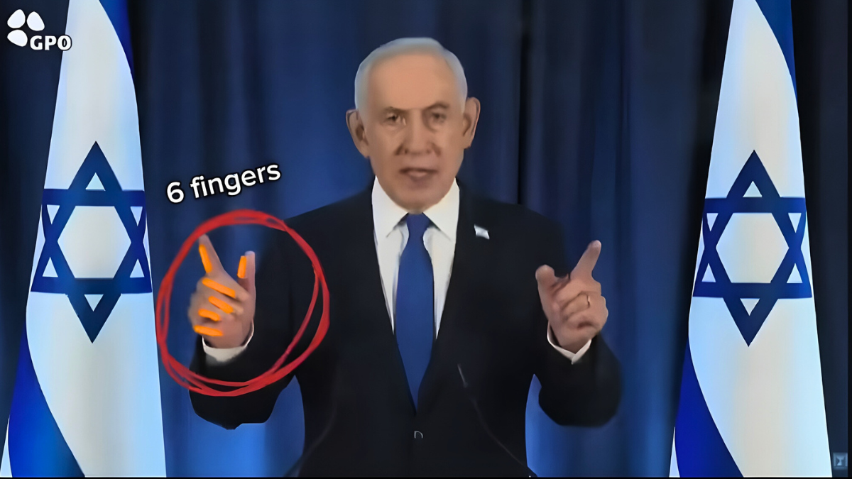 Netanyahu è morto in un raid iraniano a Tel Aviv. Lui risponde fa la conta delle dita e si beve un caffè
