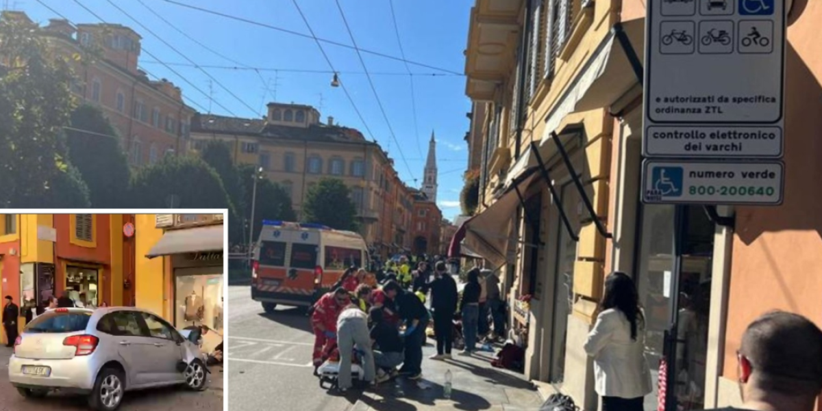 Modena, auto piomba sui pedoni in pieno centro poi la fuga col coltello: sette feriti, quattro gravissimi. “Ha puntato il marciapiede”