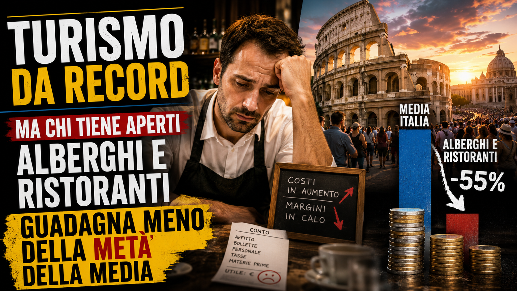 Turismo da record, ma i lavoratori che tengono aperti alberghi e ristoranti guadagnano meno di 14mila euro all’anno