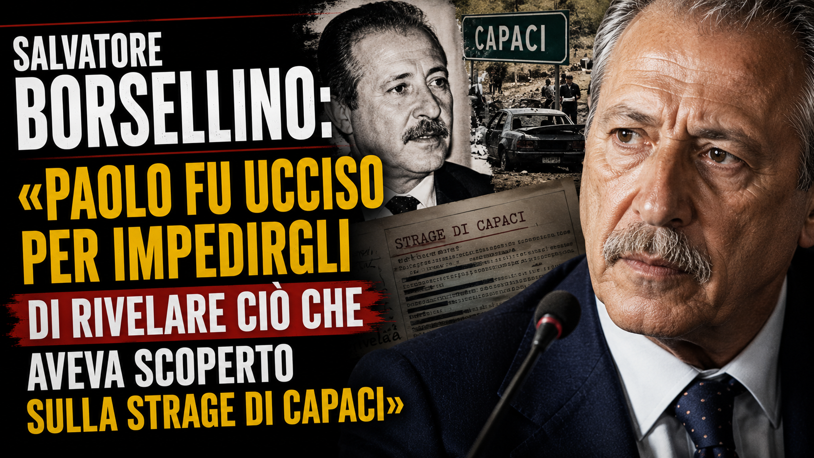 Salvatore Borsellino: «Paolo fu ucciso per impedirgli di rivelare ciò che aveva scoperto sulla strage di Capaci»