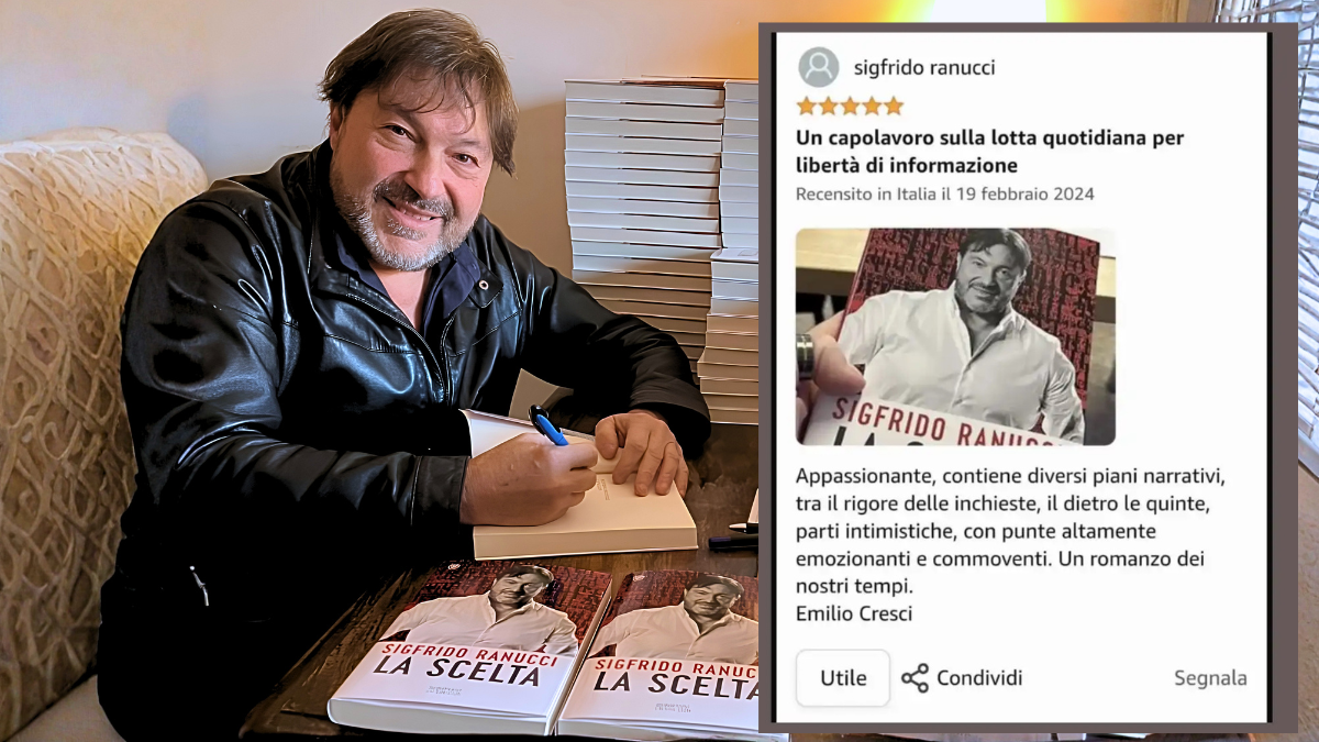 L’irresistibile fascino di Sigfrido per Ranucci: definisce il suo libro «un capolavoro» su Amazon, ma firma la recensione con un altro nome