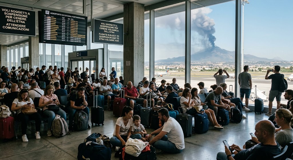 Etna in eruzione, caos voli a Catania: Fontanarossa chiuso fino alle 16 di domani 13 agosto