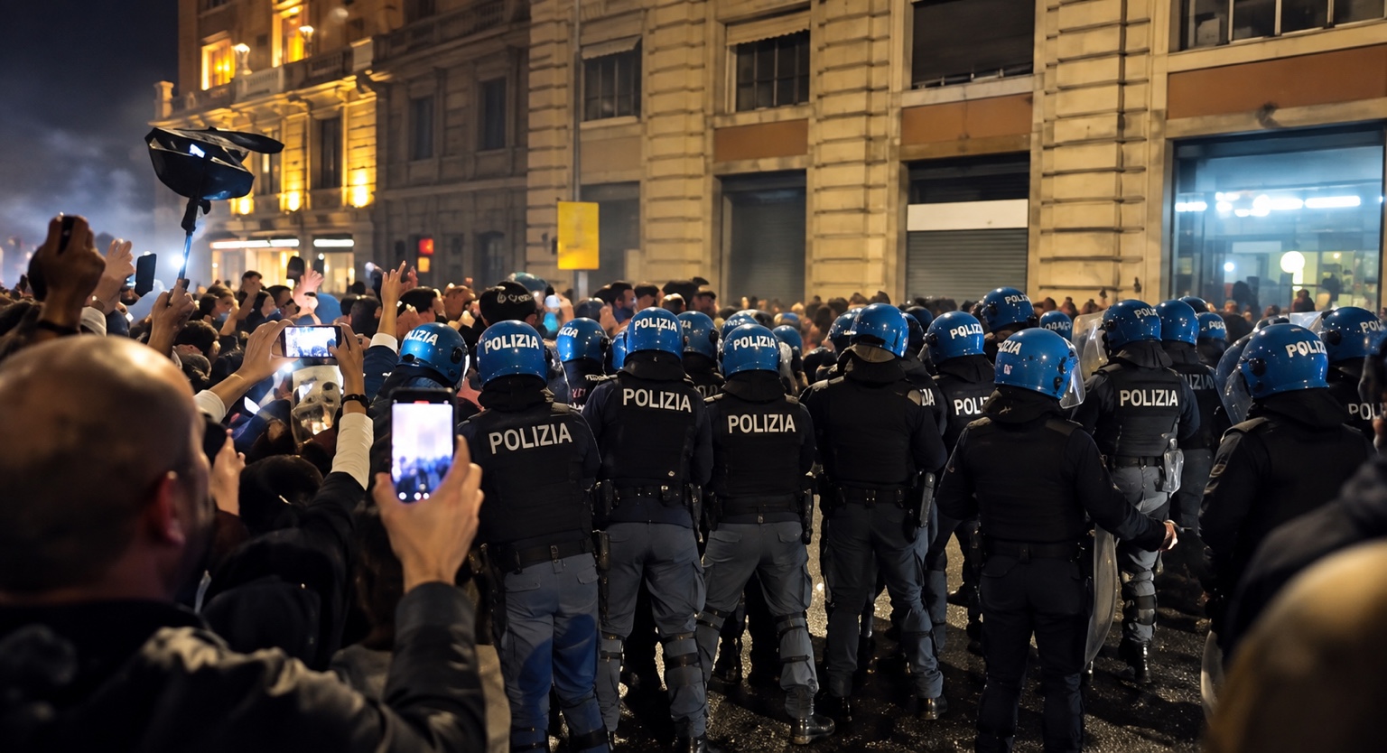 Roma, la protesta finisce negli scontri: bottiglie e petardi contro la polizia, idranti e cariche nel centro della Capitale